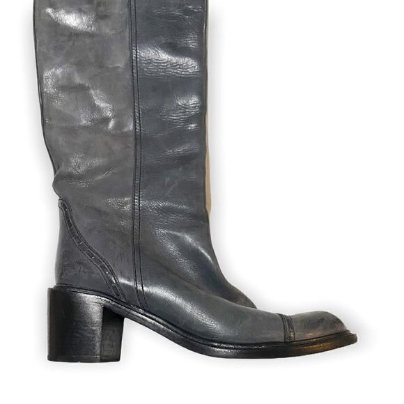 Chloe boots Grey Leather Knee High Mid heel boot, Size 39.5 EU - Picture 10 of 14